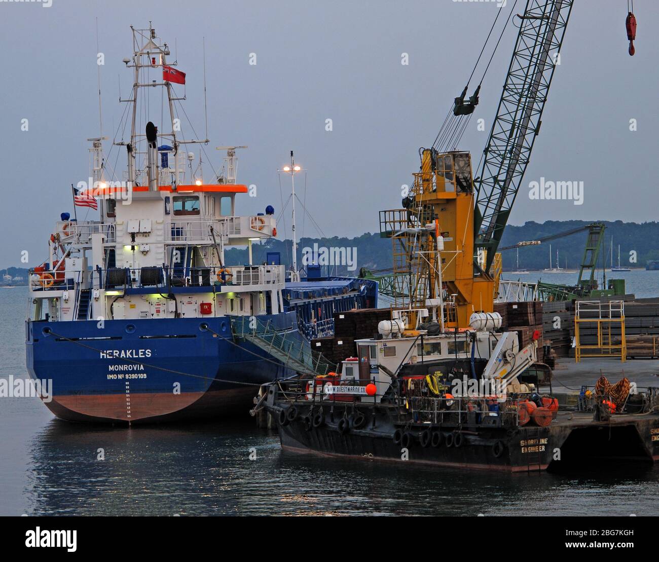 Herakles Monrovia vessel in Poole Harbour, Dorset,England,UK Stock Photo