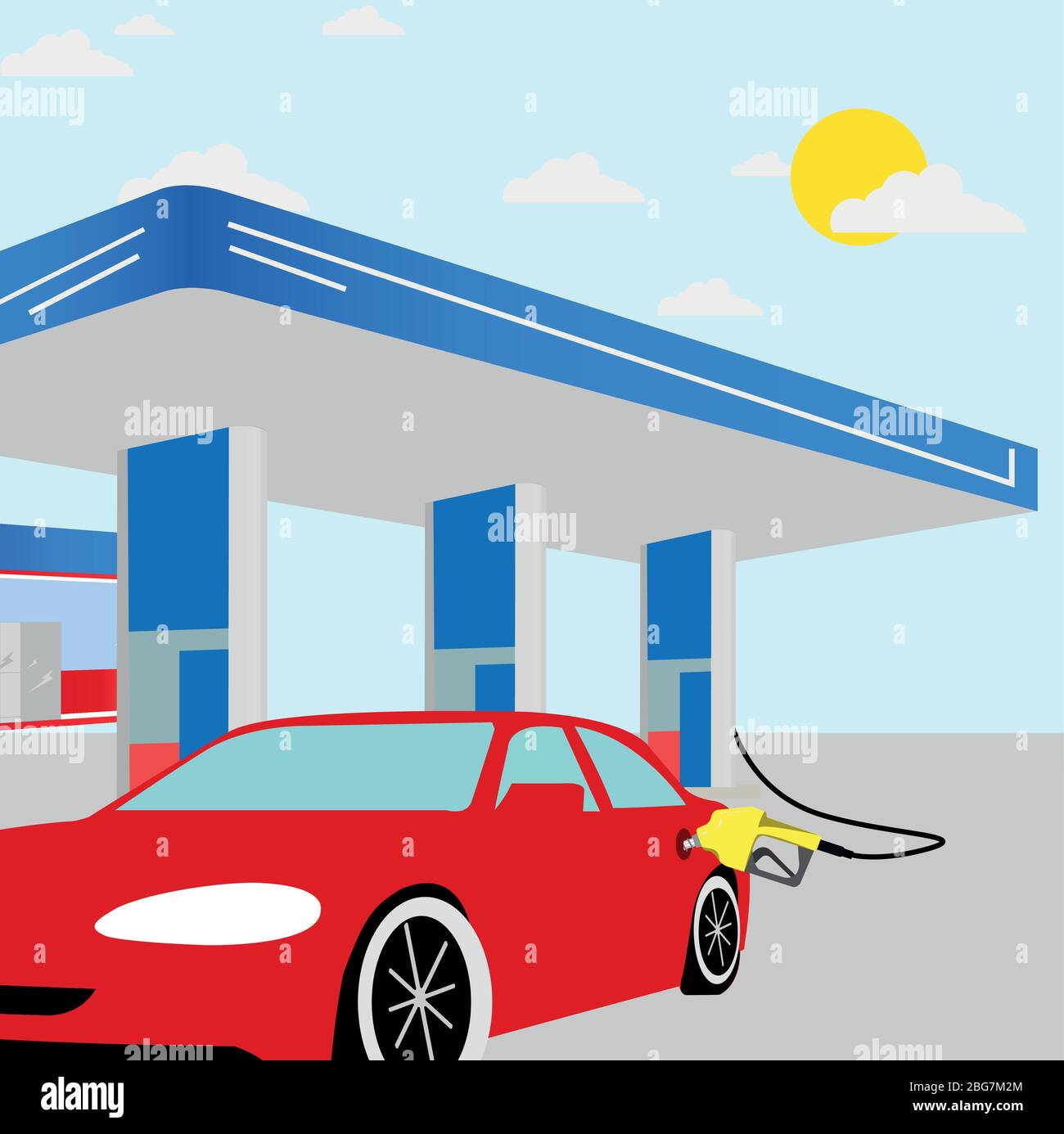 filling petrol station vector work Stock Vector