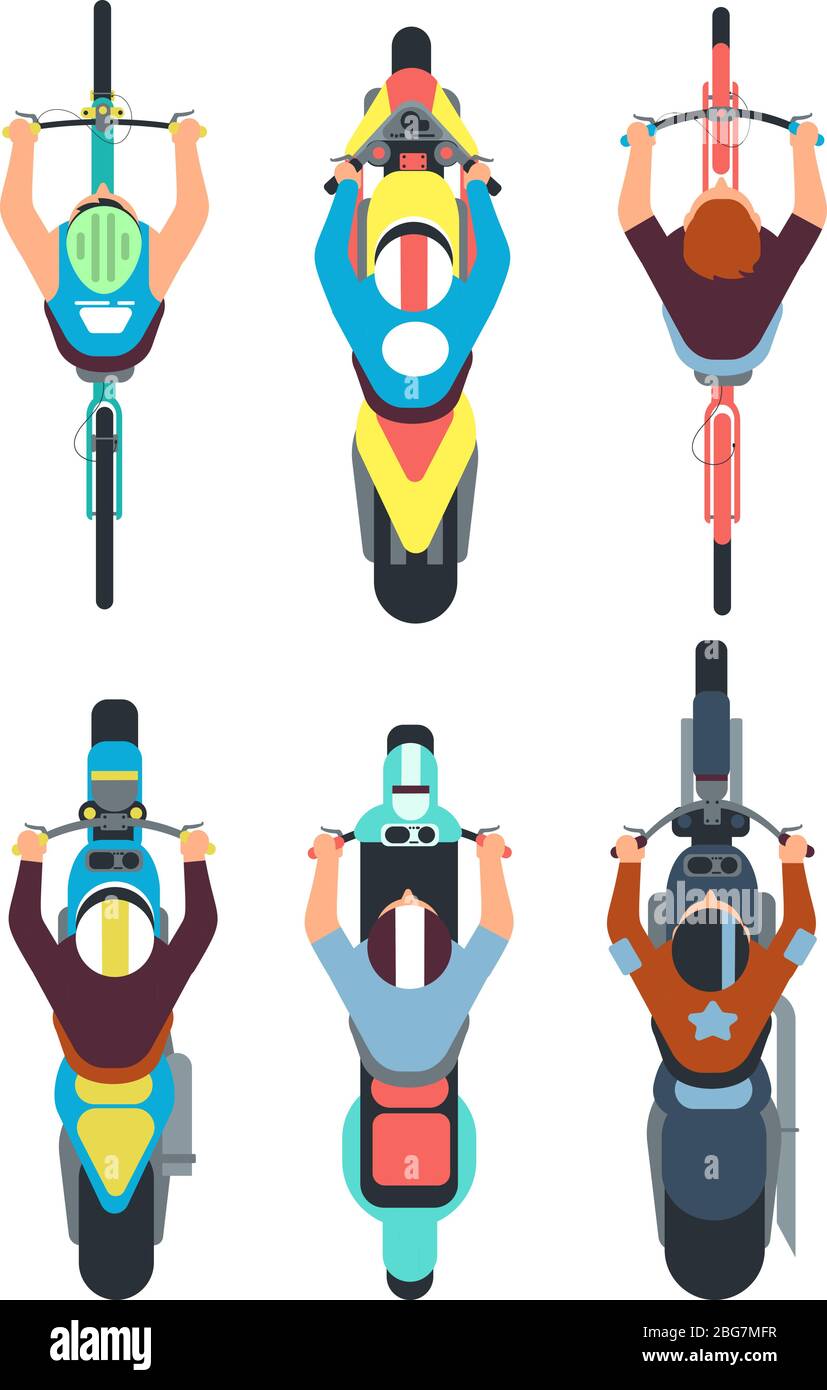 People on Persons ride motorcycle, scooter and bicycle in overhead view. Vector set of scooter and bike speed illustration Stock Vector Image & Art - Alamy People on Persons ride motorcycle, scooter and bicycle in overhead view. Vector set of scooter and bike speed illustration Stock Vector Image & Art - Alamy