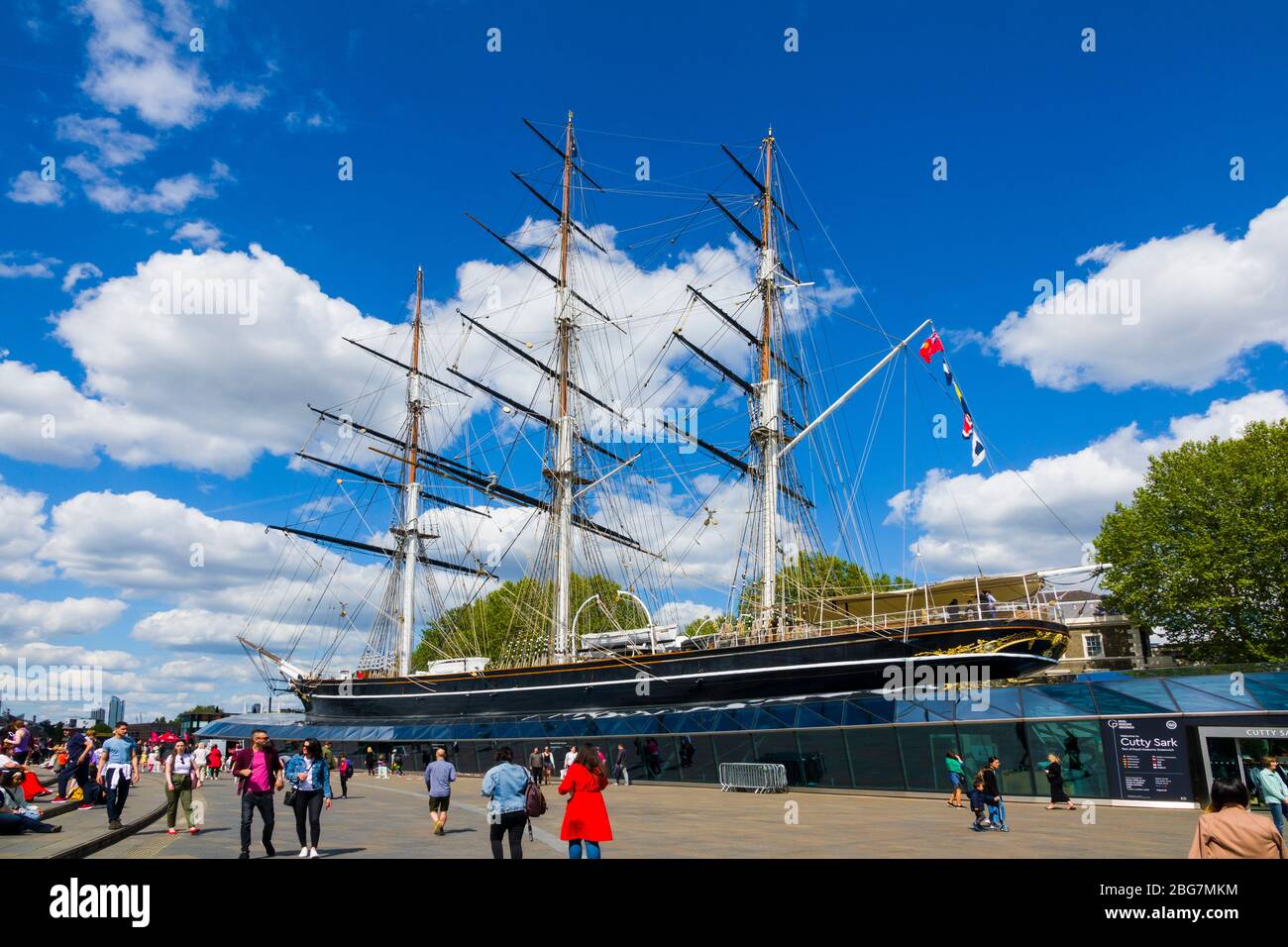 Cutty Sark Tea Ship Greenwich England Prime Meridian Zero Longitude Hemispheres London UK Europe EU Stock Photo