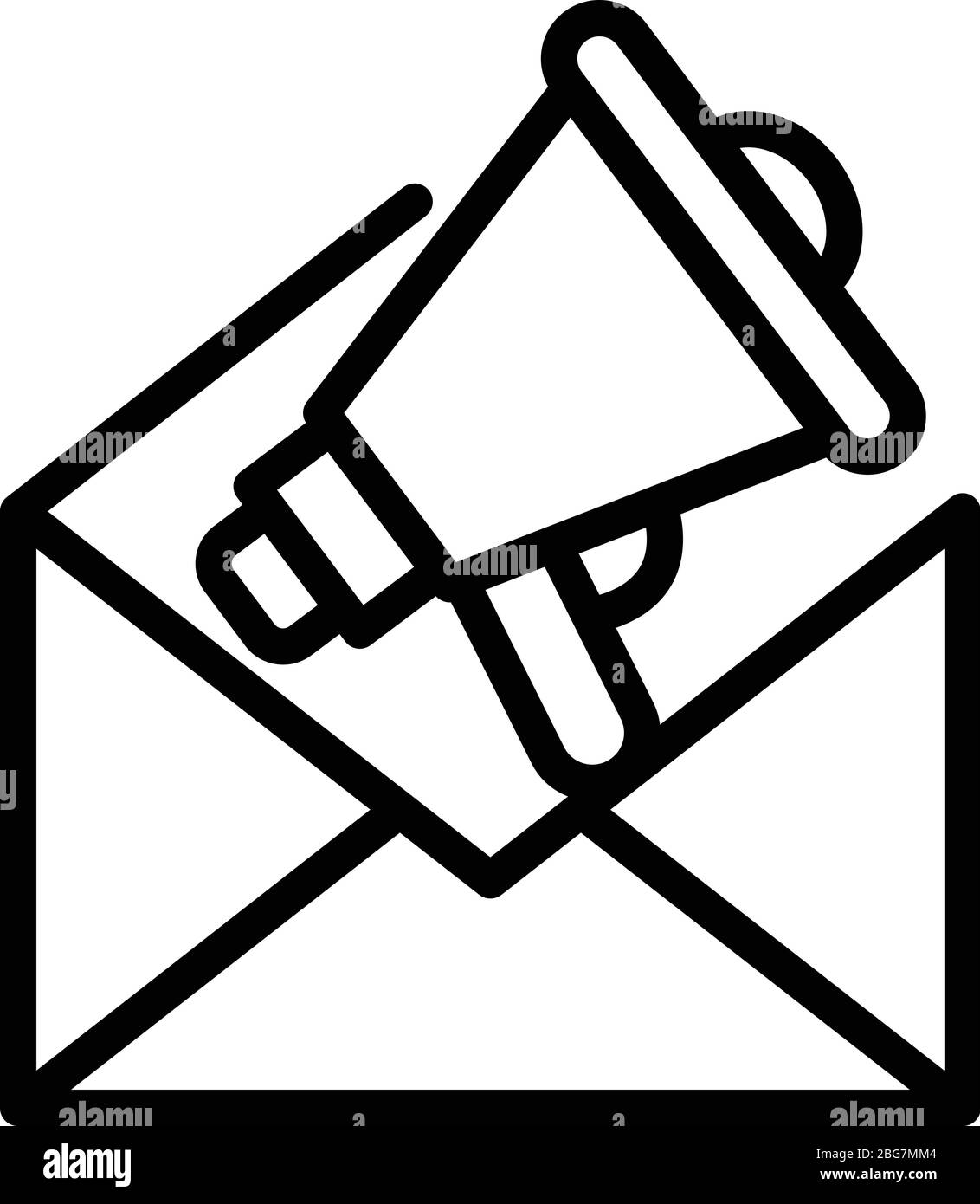 Horn in an envelope icon, outline style Stock Vector Image & Art Alamy