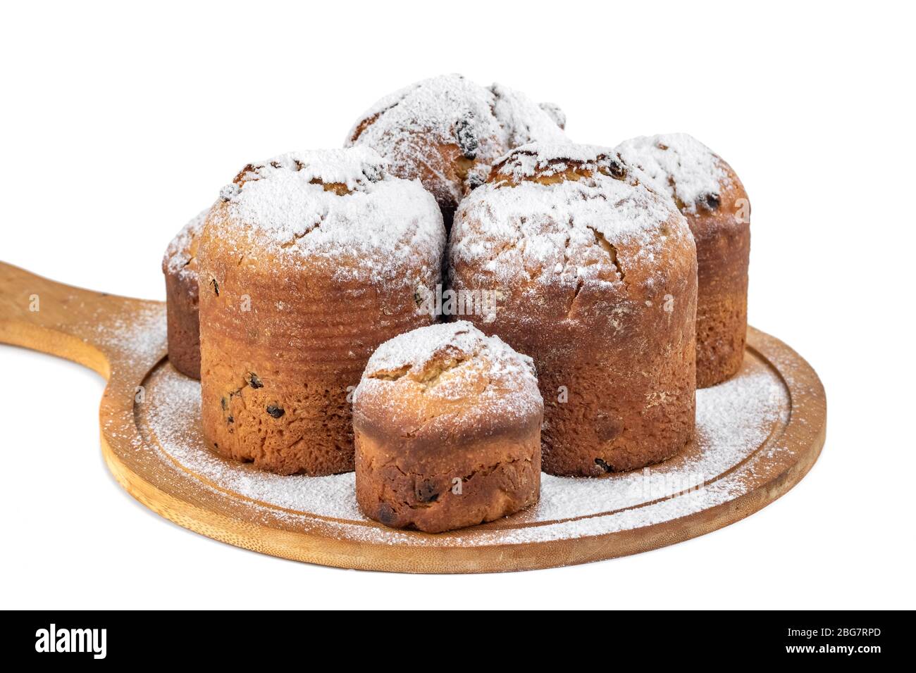 Homemade Easter cake, paska isolated on white background Stock Photo