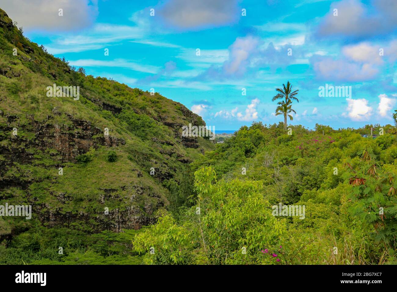 landscape with clouds, kauai, hawaii Stock Photo