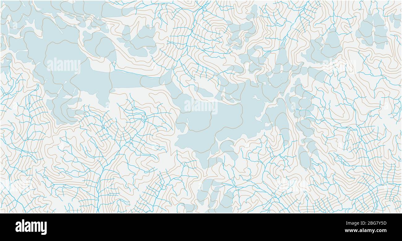 Abstract topographic vector map with glacier representation Stock Vector