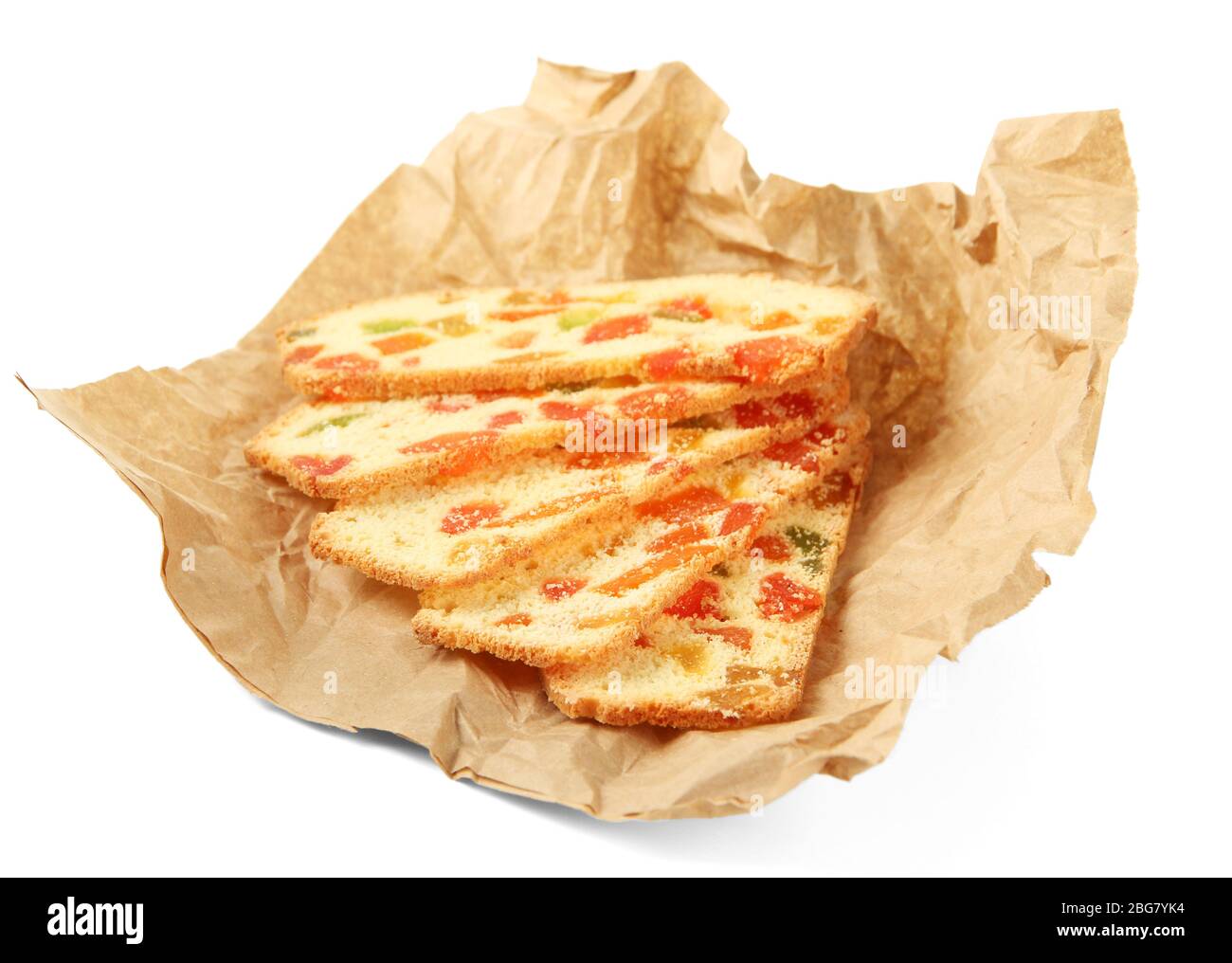 Biscotti with candied fruits, isolated on white Stock Photo Alamy