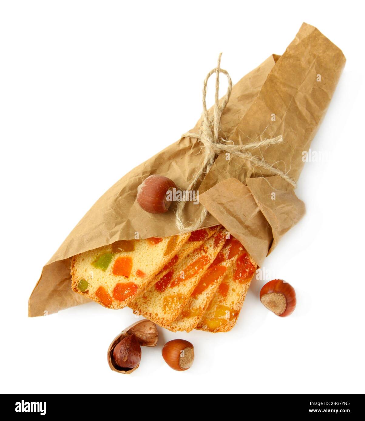 Biscotti with candied fruits, isolated on white Stock Photo Alamy