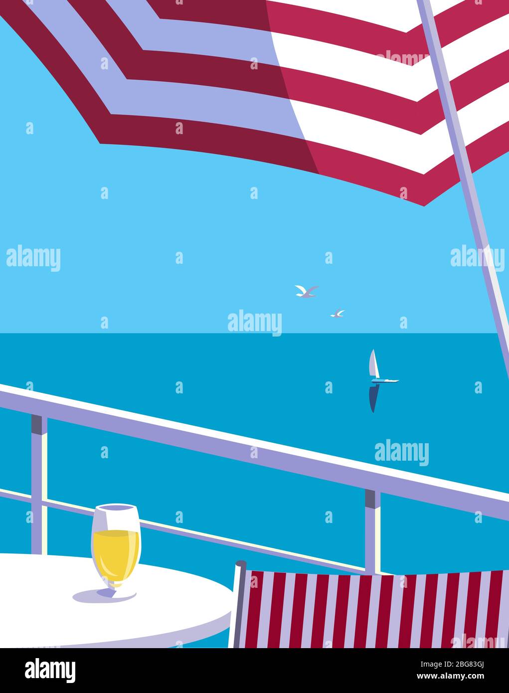 Seaside landscape view Stock Vector Images - Alamy