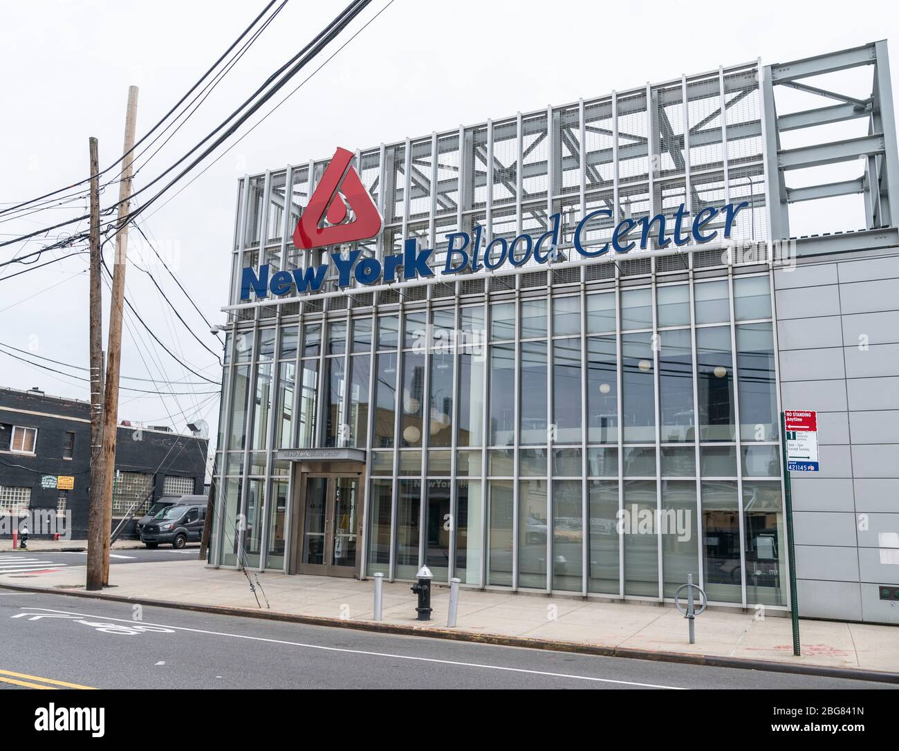 New York, NY April 20, 2020 View of New York Blood Center in Long