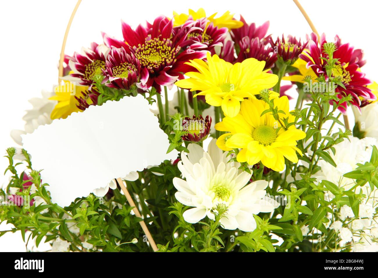 Bouquet of fresh flowers for sale isolated on white Stock Photo Alamy