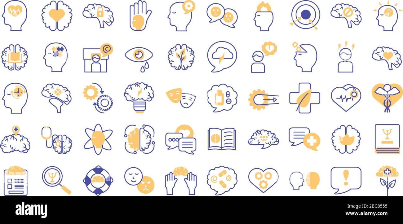 bundle of mental health set icons Stock Vector Image & Art - Alamy