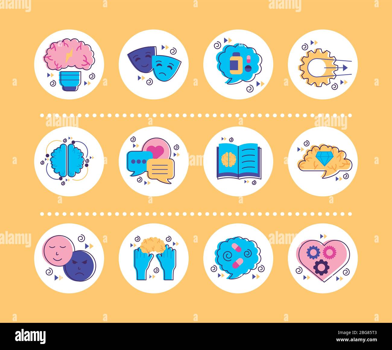 bundle of mental health set icons Stock Vector Image & Art - Alamy