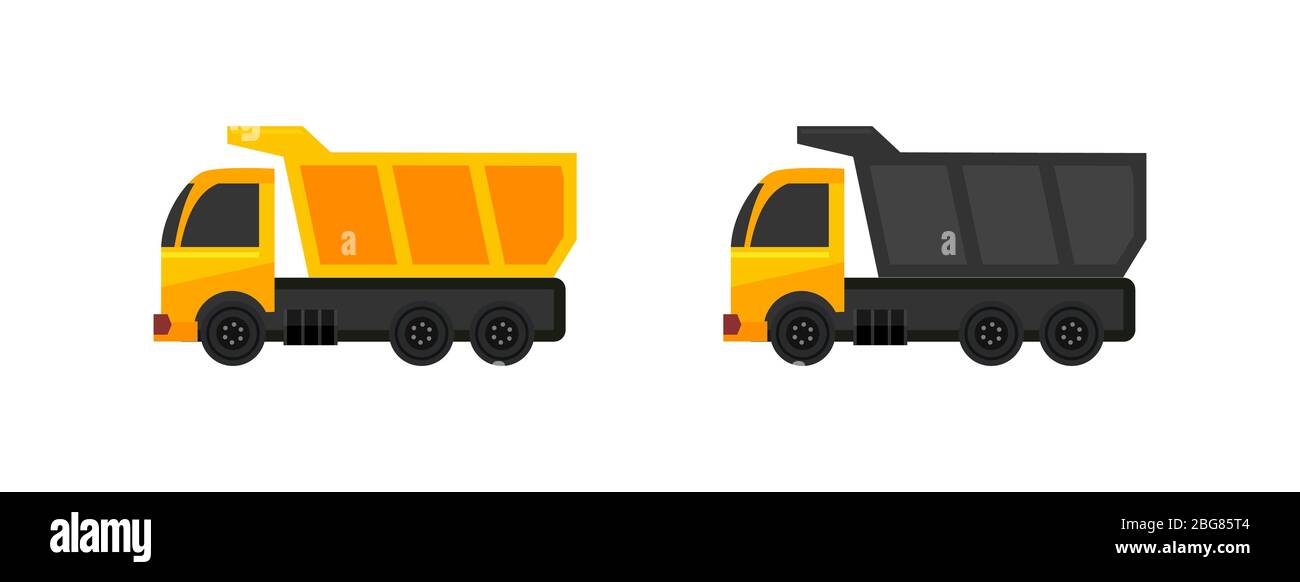 Dump Truck icon isolated on white background, Vector illustration of ...