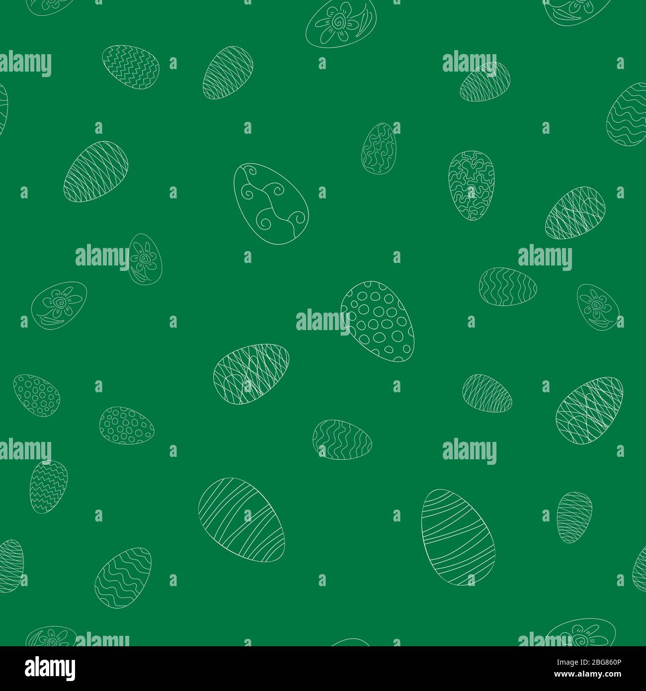 doodle vector easter eggs chaotic seamless pattern - green Stock Vector ...