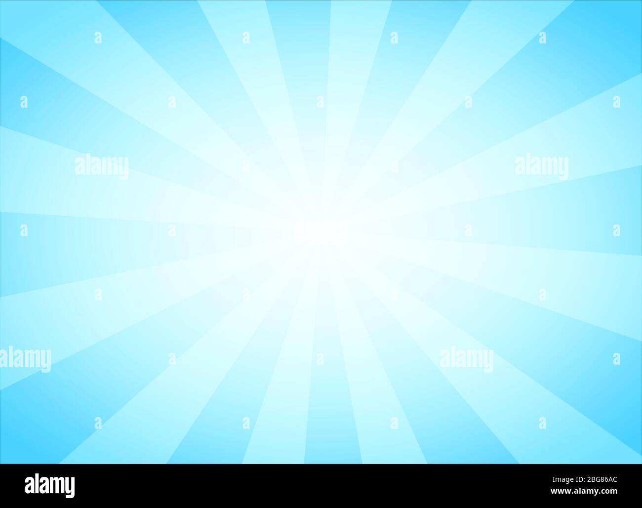 Light Blue Abstract Background with Vintage Rays and Glow. Vector 