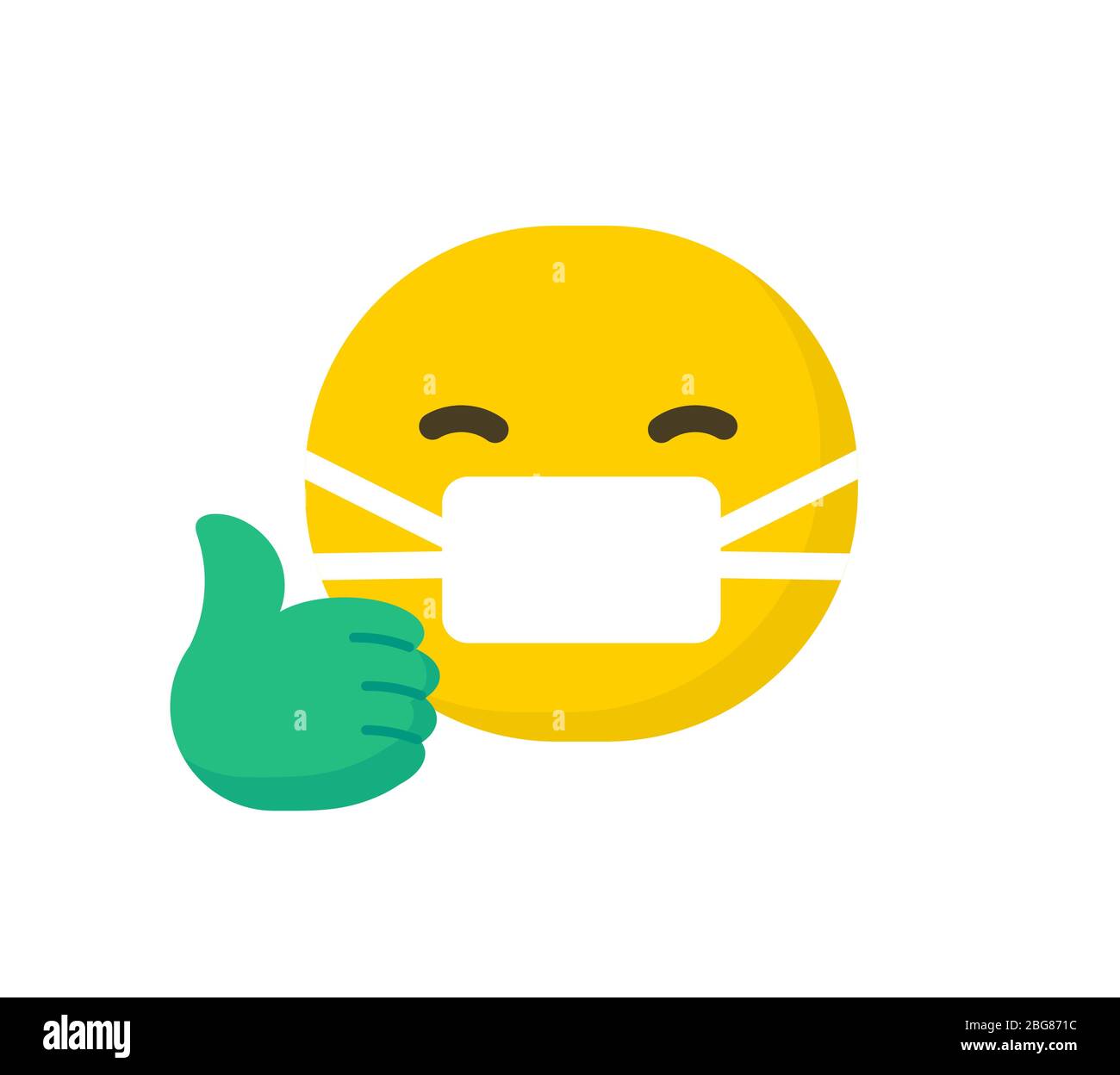 Set of emoticons wearing surgical protective masks , emoji isolated on