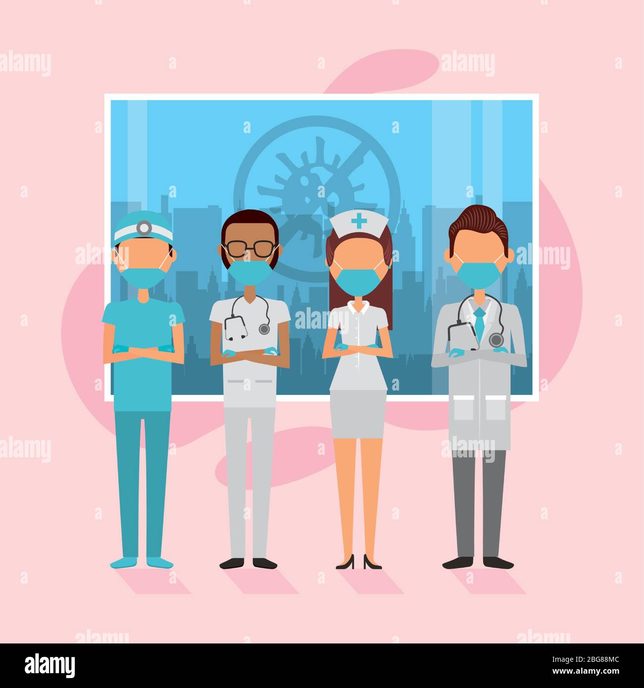 medical staff with face masks characters Stock Vector Image & Art - Alamy