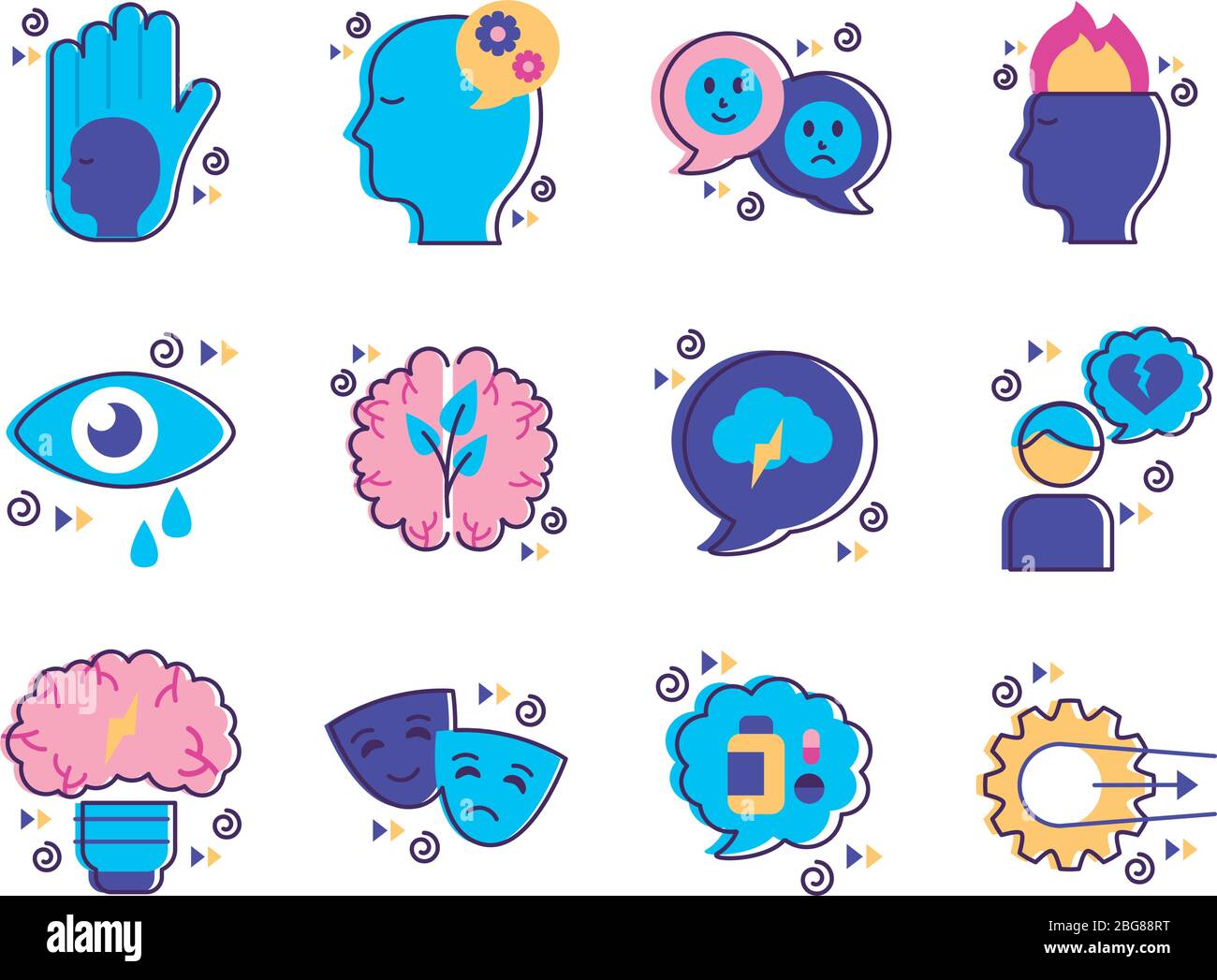 bundle of mental health set icons Stock Vector Image & Art - Alamy