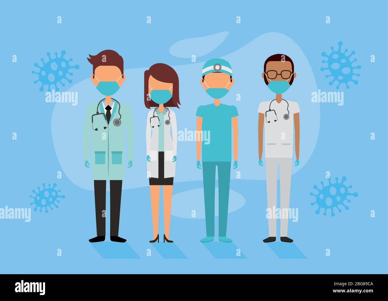 medical staff with face masks characters Stock Vector Image & Art - Alamy