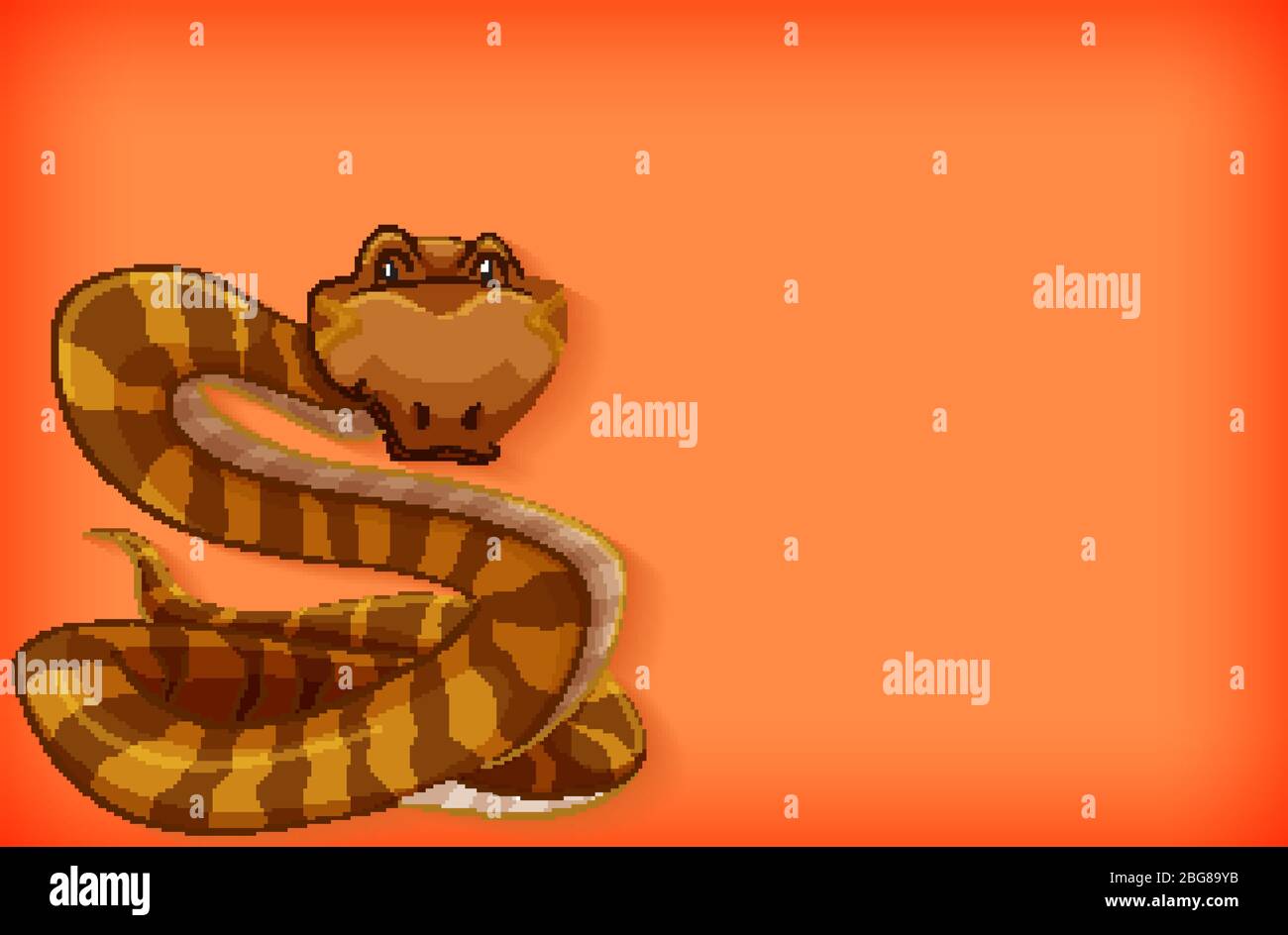 Background template design with plain color wall and snake illustration