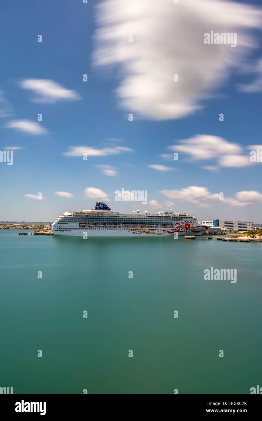 Norwegian Sun cruise ship docked in Port Canaveral, FL, US Stock Photo ...
