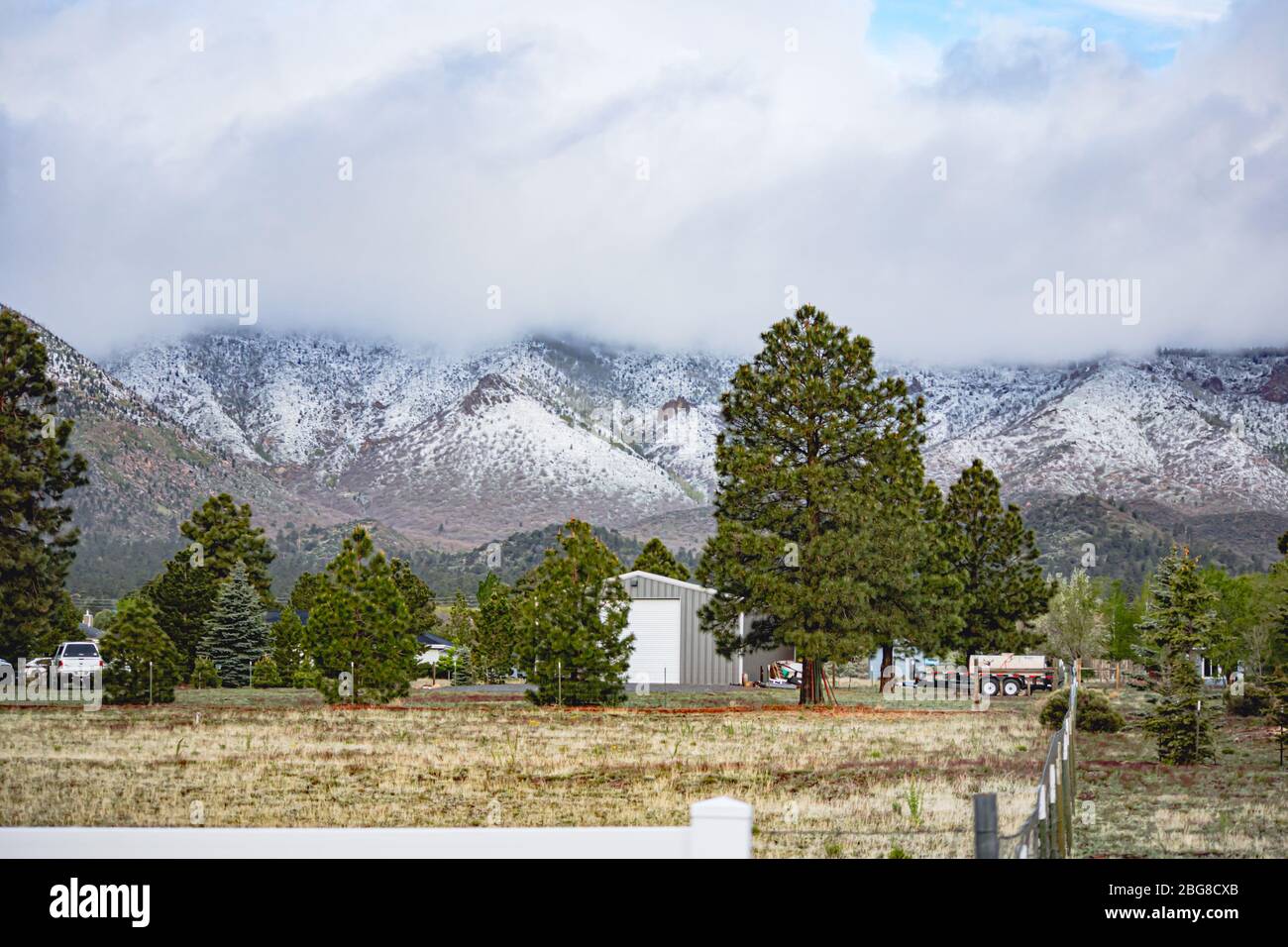 Snow capped mountains in Flagstaff, AZ Stock Photo Alamy