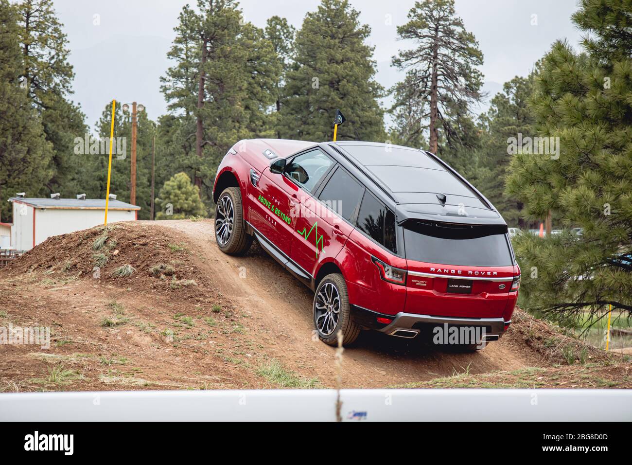 Land Rover Test Drive track in Flagstaff, Arizona Stock Photo