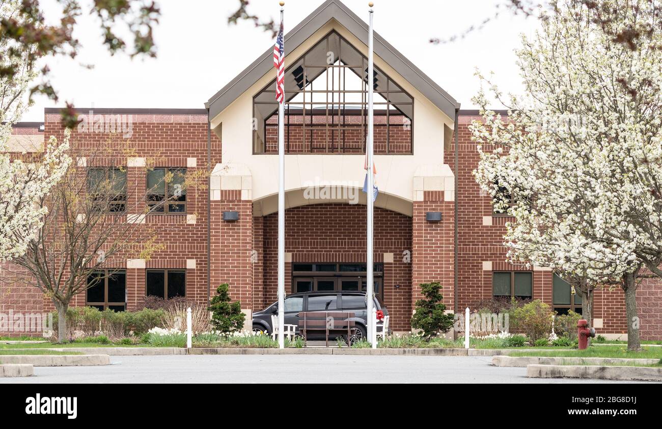 Berks County, Pennsylvania, USA, April 12, 2020- Berks Heim Nursing and Rehabilitation Facility provides short and long term nursing and rehabilitativ Stock Photo