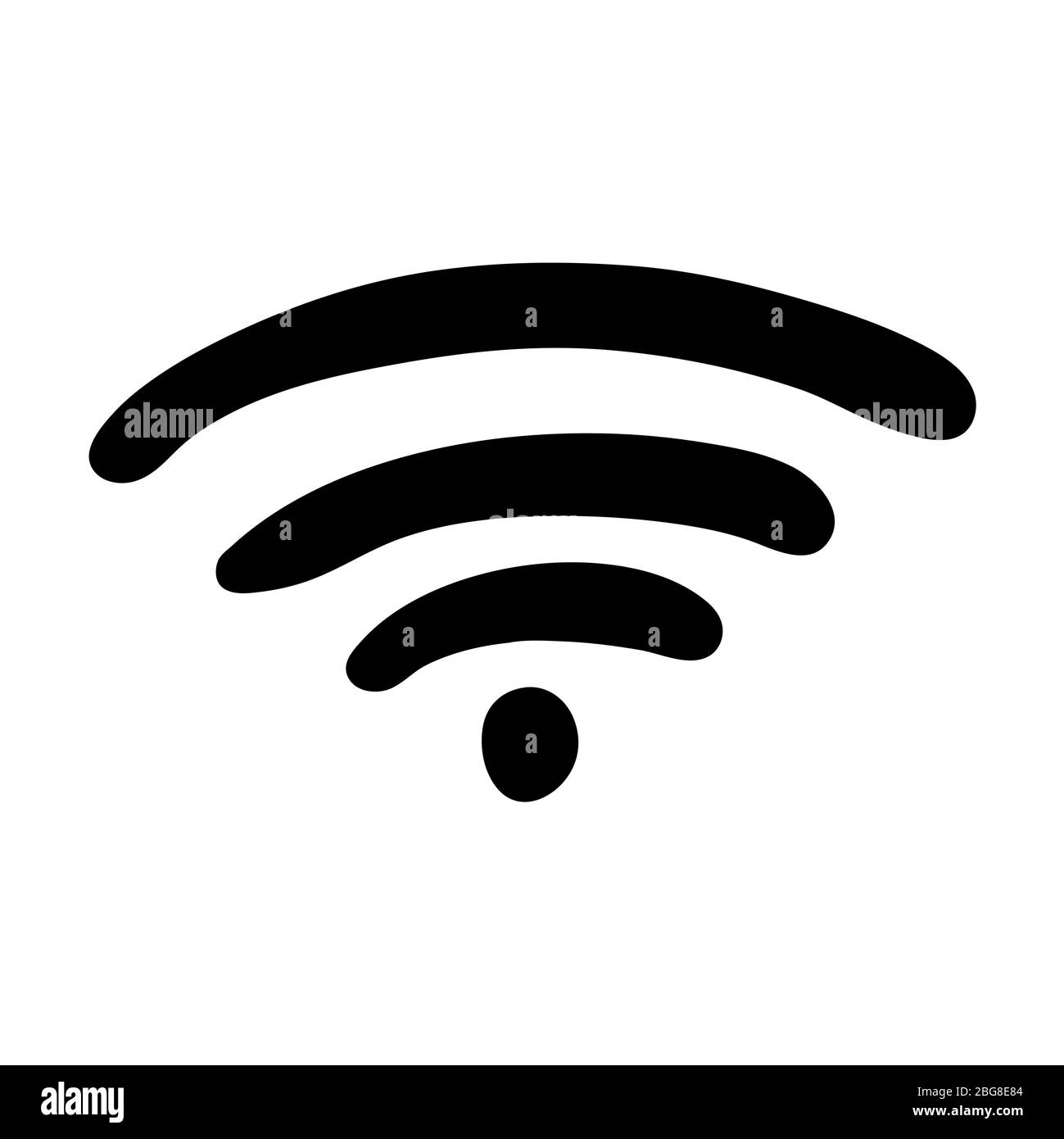 Cute hand drawn doodle simple wi fi icon. Isolated on white background. Vector stock illustration. Stock Vector