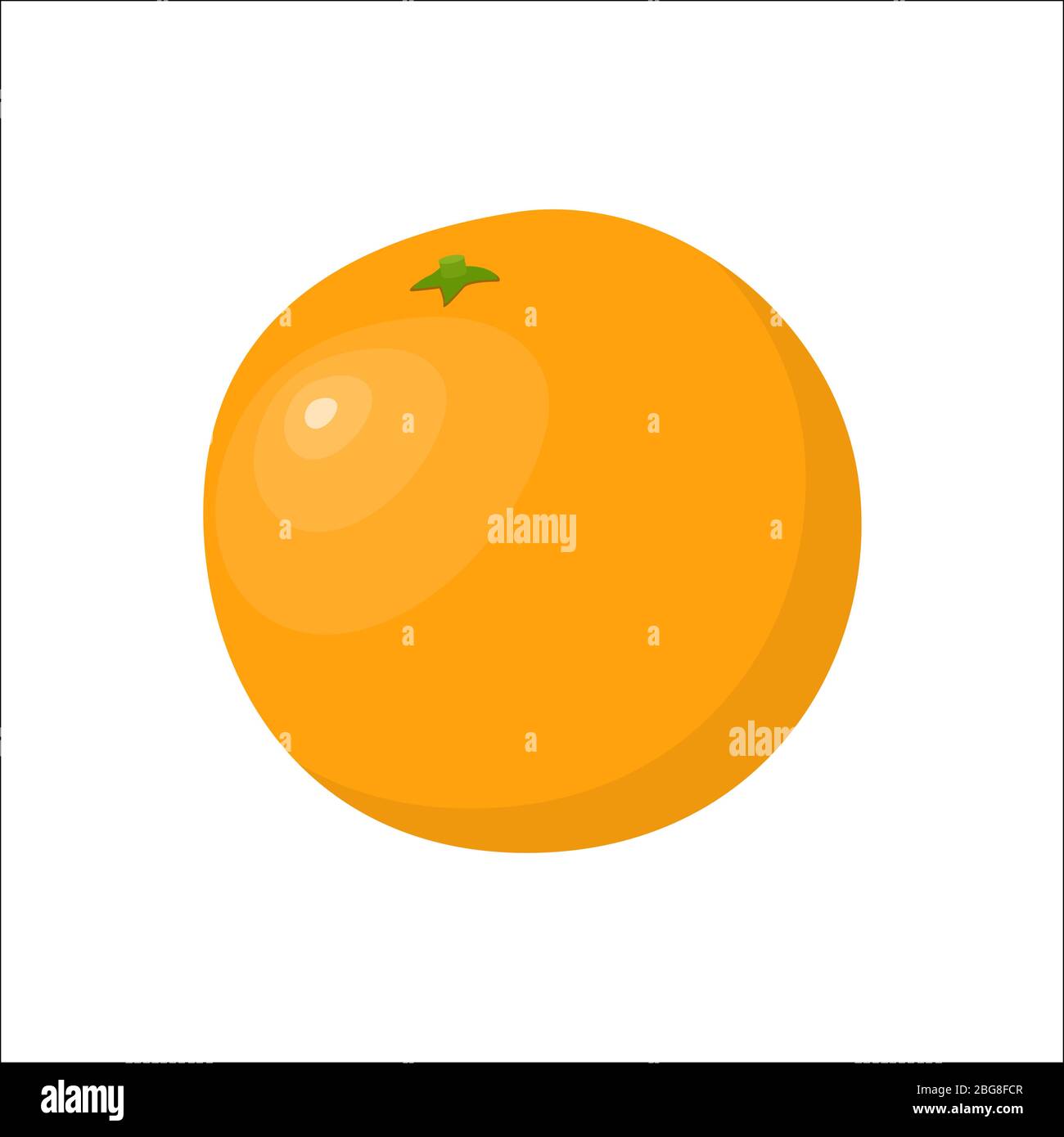 Orange fruit. Fresh orange isolated on white background, vector ...