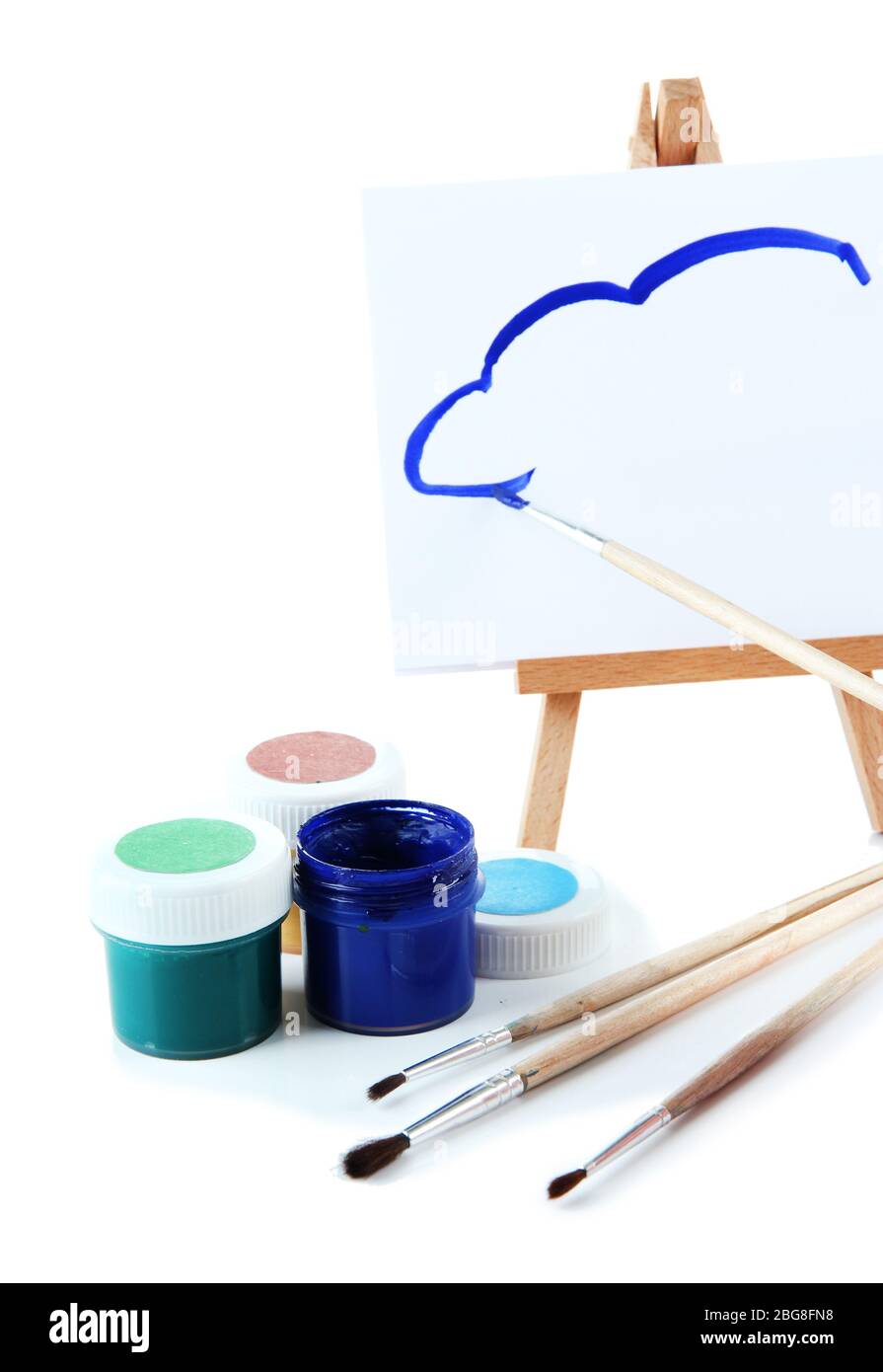 Painting supplies isolated on white Stock Photo - Alamy
