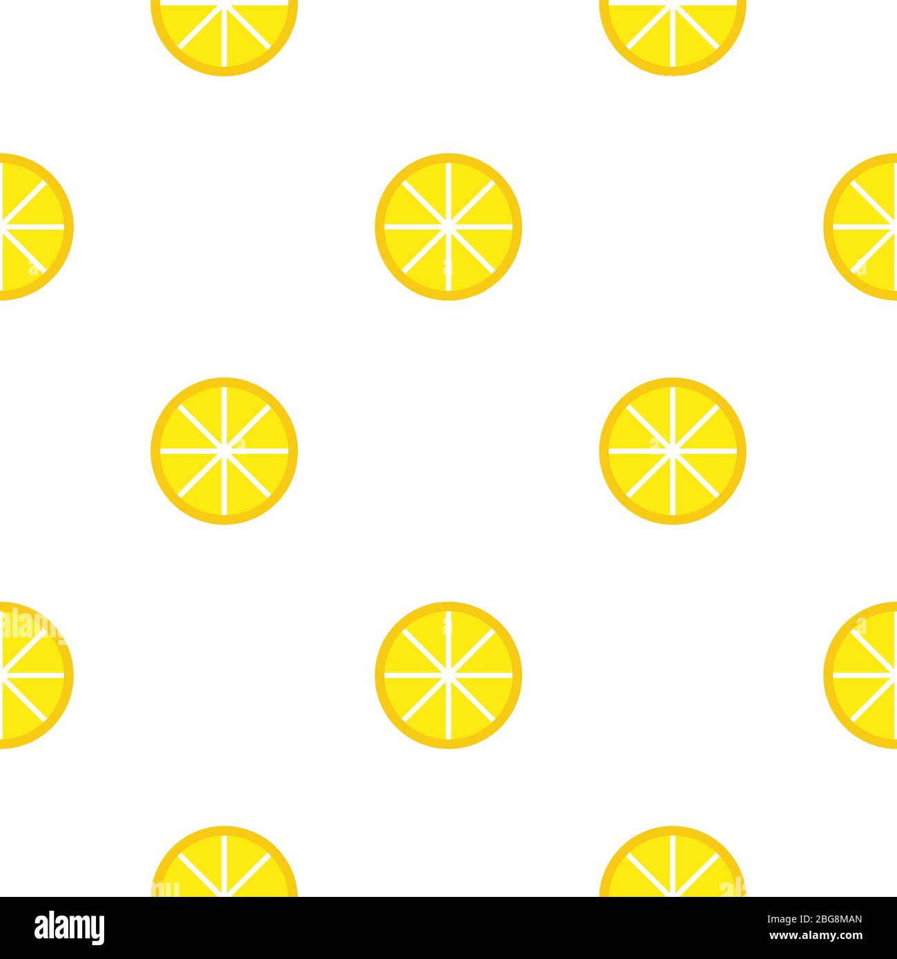 Seamless pattern with lemons on white background, vector illustration ...