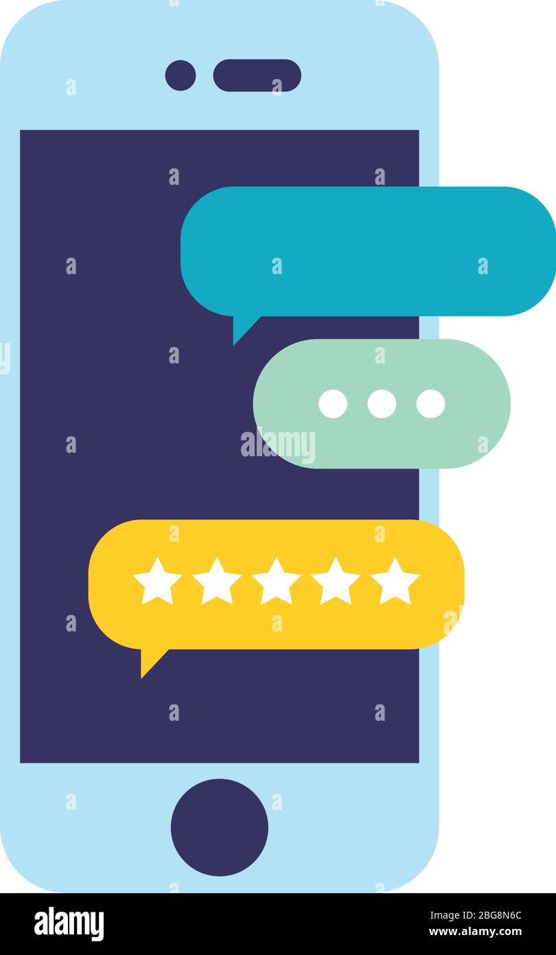 smartphone with chat bubbles flat style Stock Vector Image & Art - Alamy