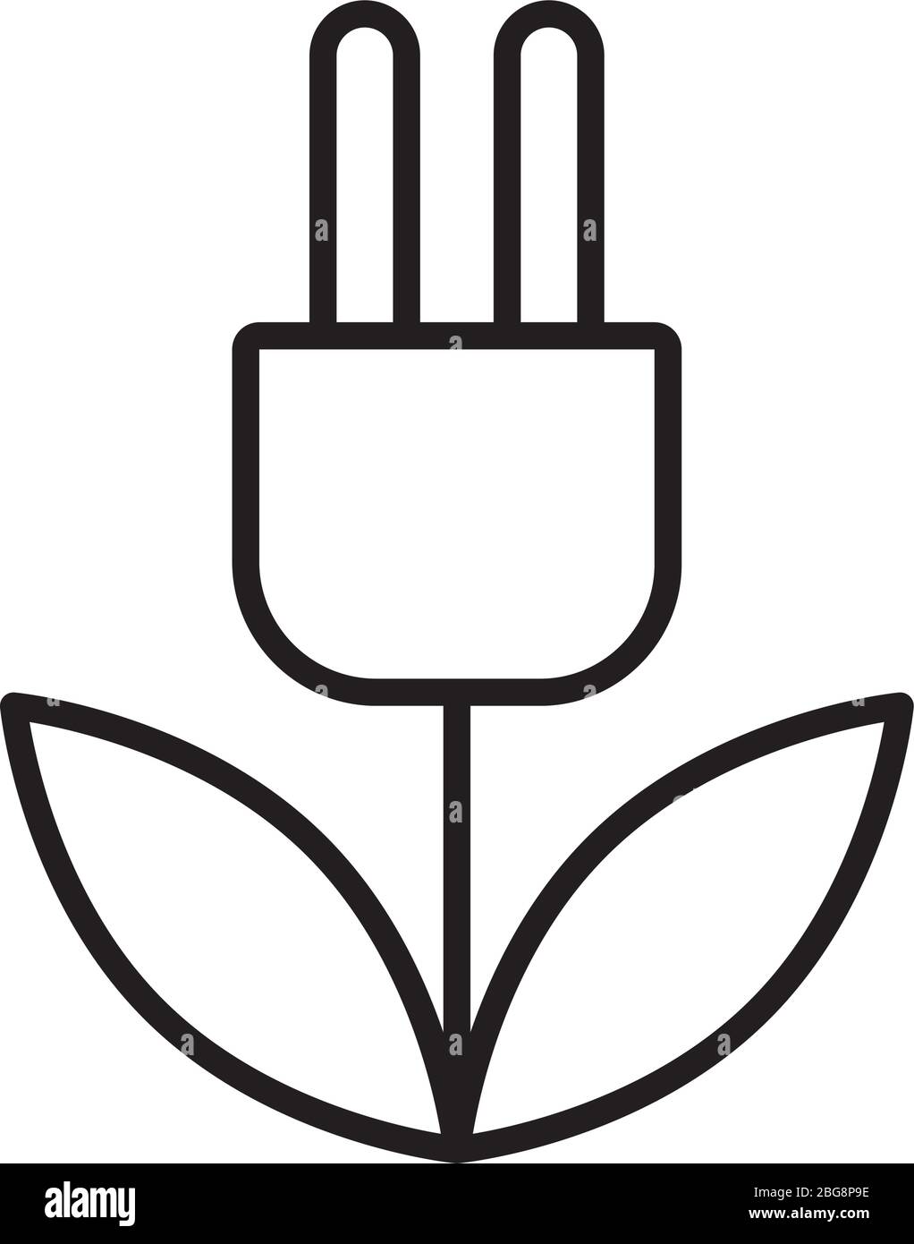 energy connector wire with leaf line style Stock Vector Image & Art - Alamy