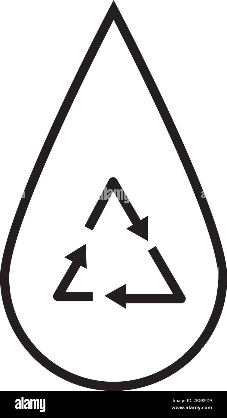 water drop with recycle arrows line style icon Stock Vector Image & Art ...
