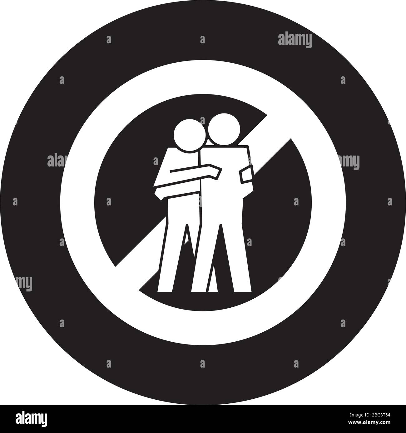 humans figures avoid contact health pictogram block style Stock Vector ...