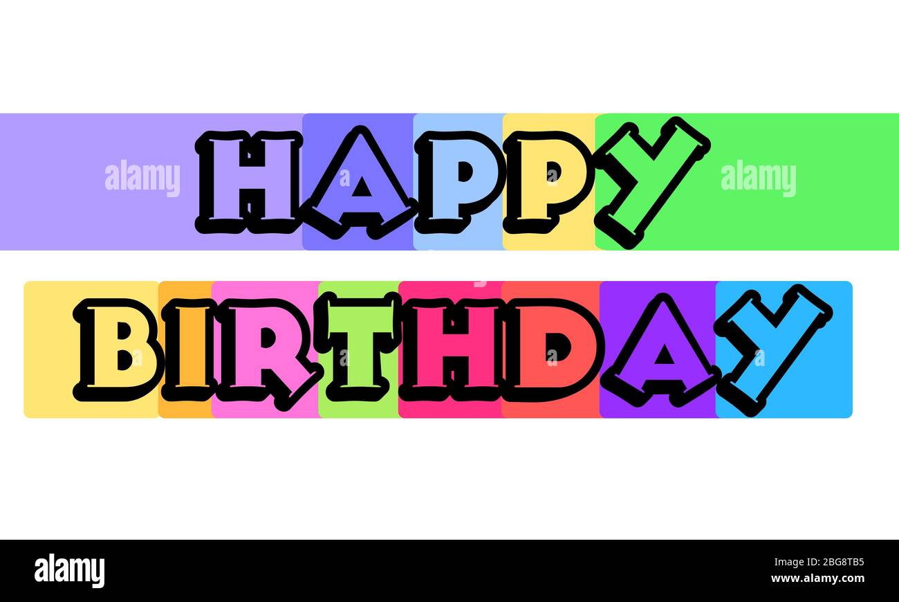 simple poster style Happy birthday design in multiple colors Stock ...