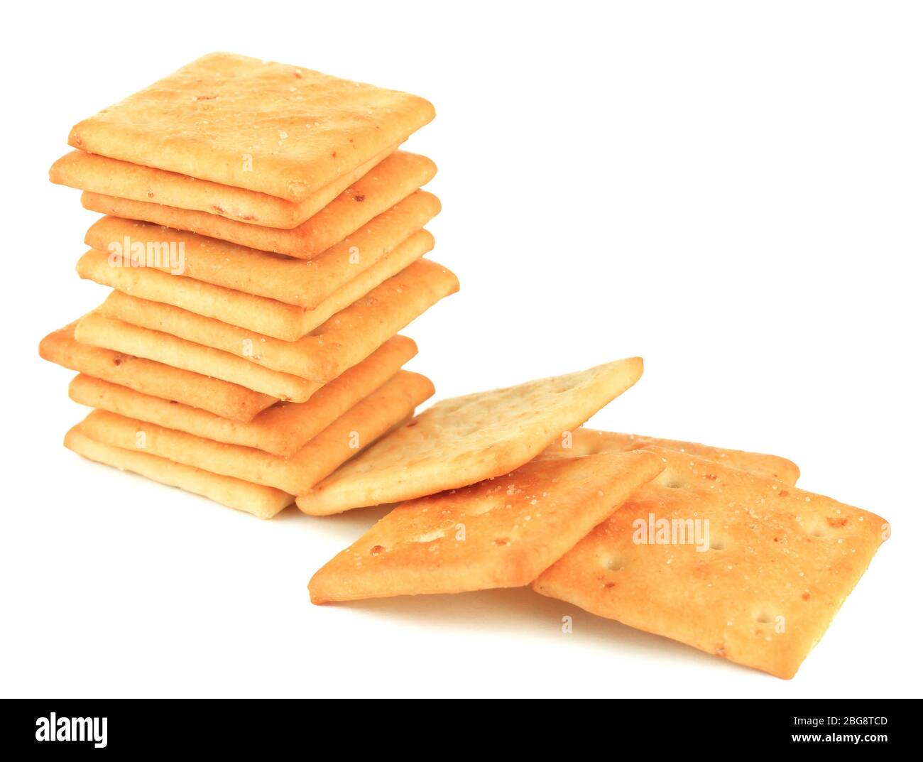 Delicious crackers isolated on white Stock Photo Alamy