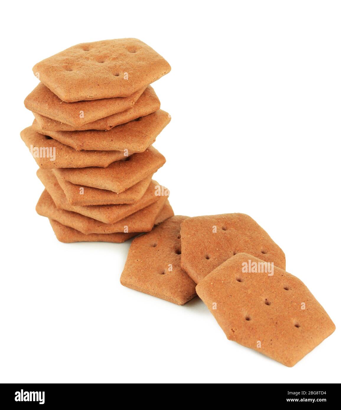 Delicious crackers isolated on white Stock Photo Alamy