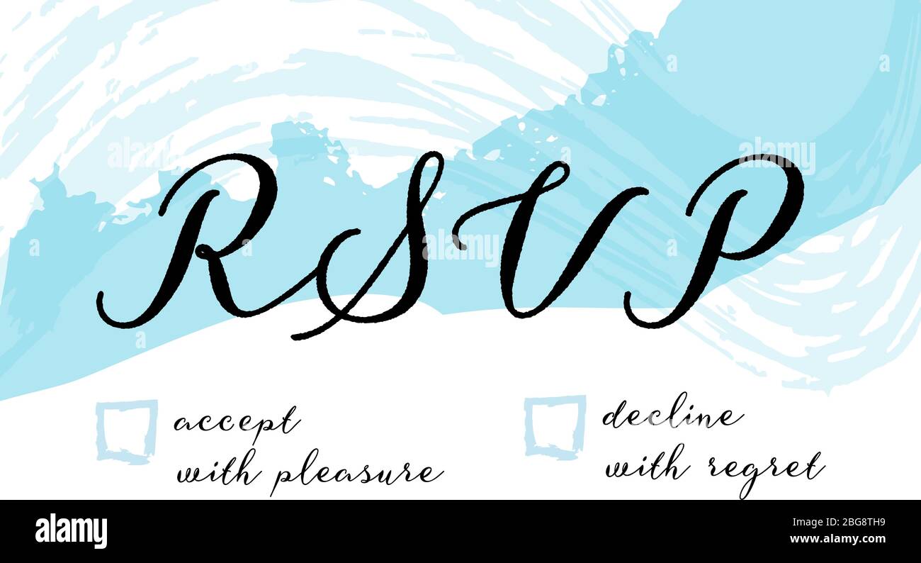 RSVP card for a wedding invitation, a vector design template with  watercolor brush strokes Stock Vector Image & Art - Alamy