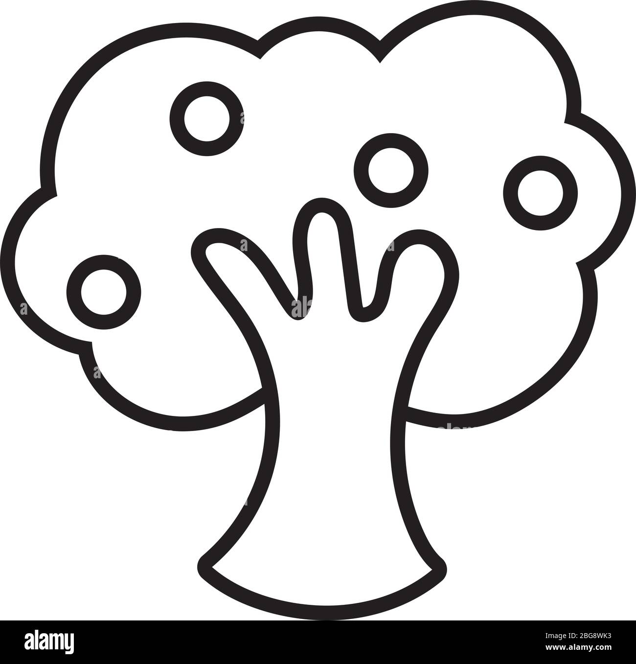 tree plant nature line style icon Stock Vector Image & Art - Alamy