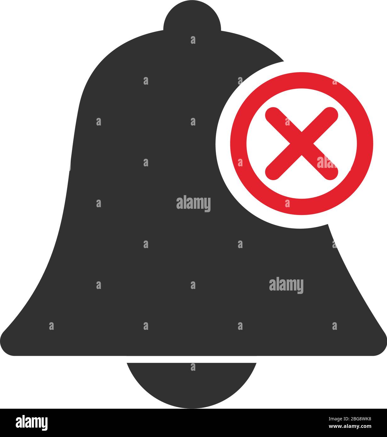 deactivated notifications bell icon. Not active alarm on your devices