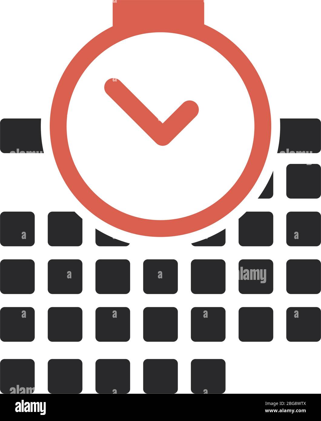 Calendar with clock icon stock vector illustration isolated stock