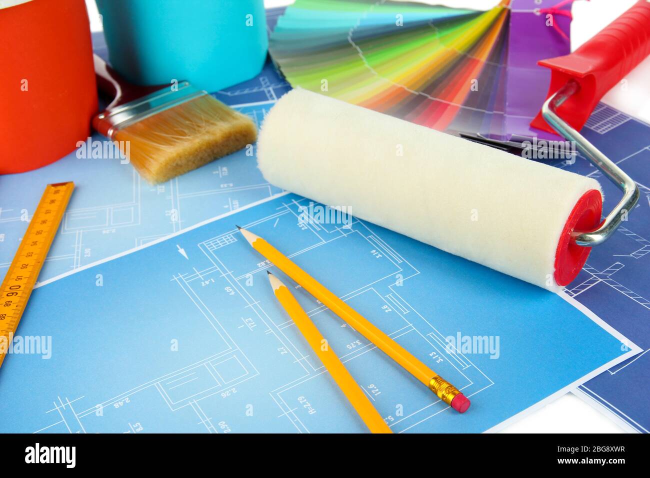 Repaint Project Fix Repair project close up Stock Photo - Alamy