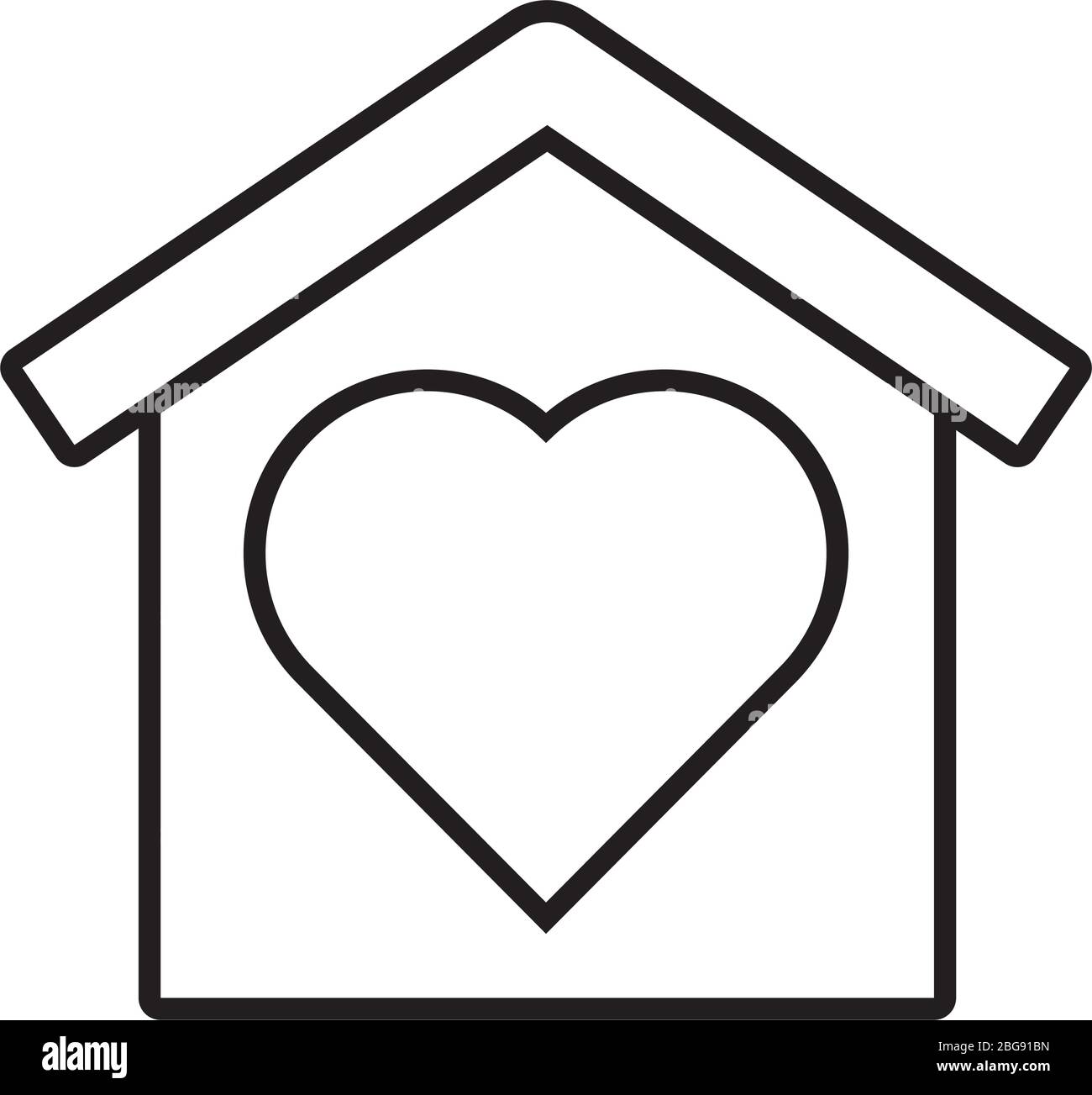 house with heart solidarity line style Stock Vector Image & Art - Alamy