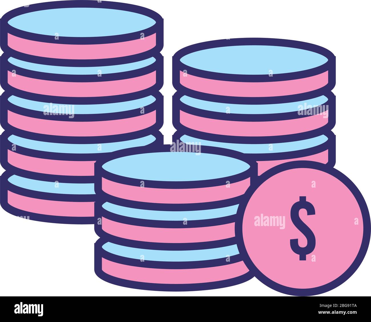 coins money line and fill style Stock Vector Image & Art - Alamy
