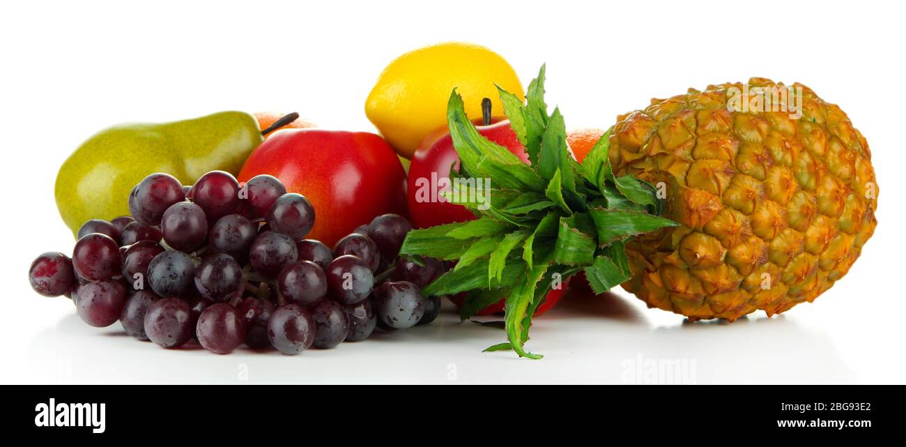 Ripe fruits isolated on white Stock Photo - Alamy