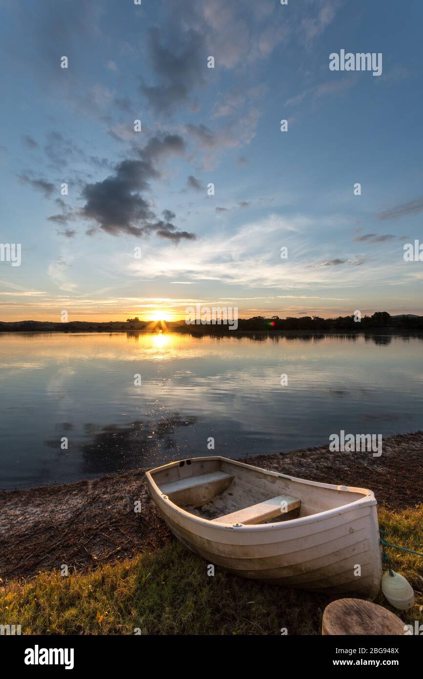 Sunset over the Mangawhai estuary, Northland, New Zealand Stock Photo