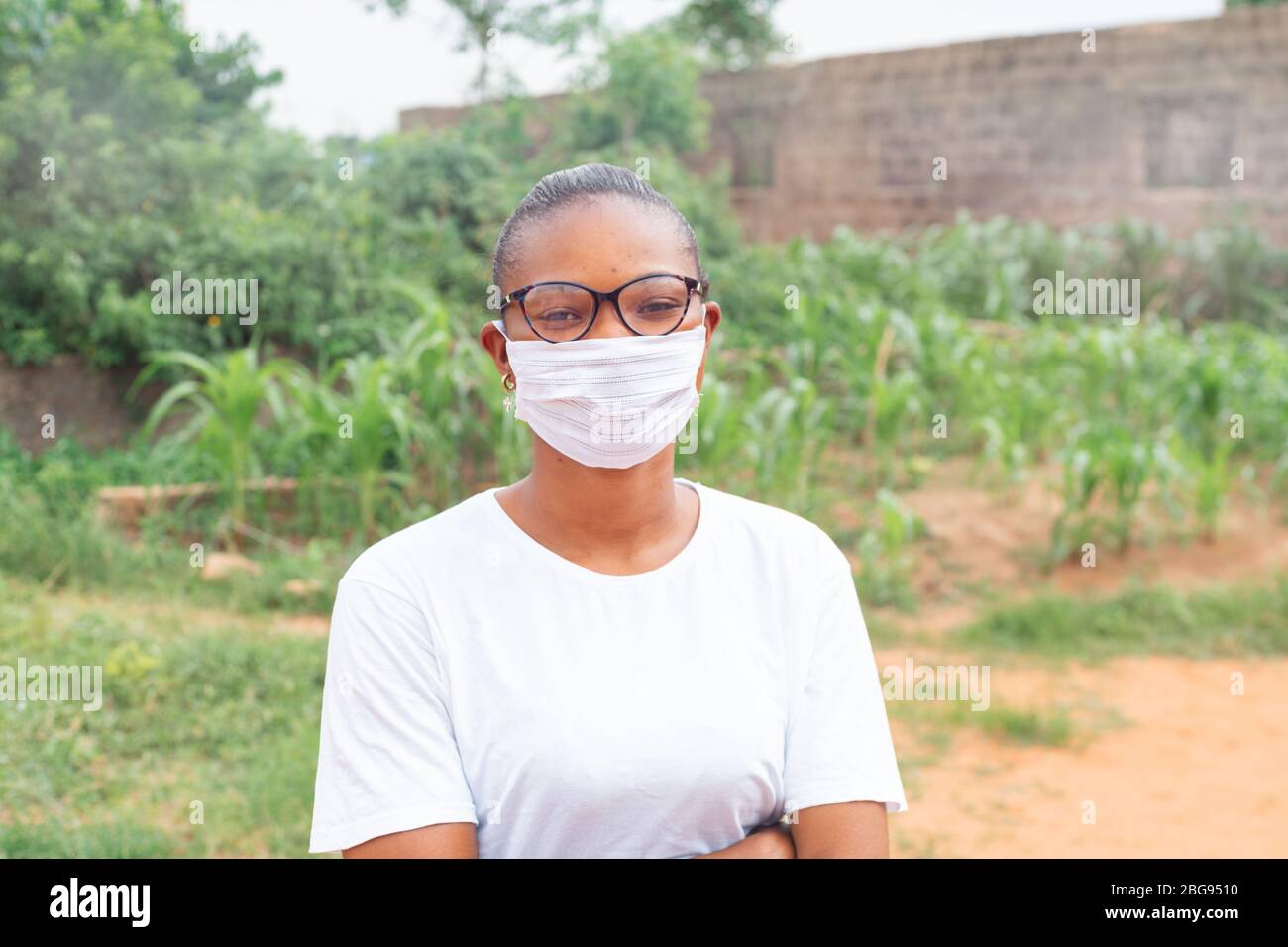 Africans Waering face mask to protect them self Againt conoro Virus AKA Covid 19 Stock Photo