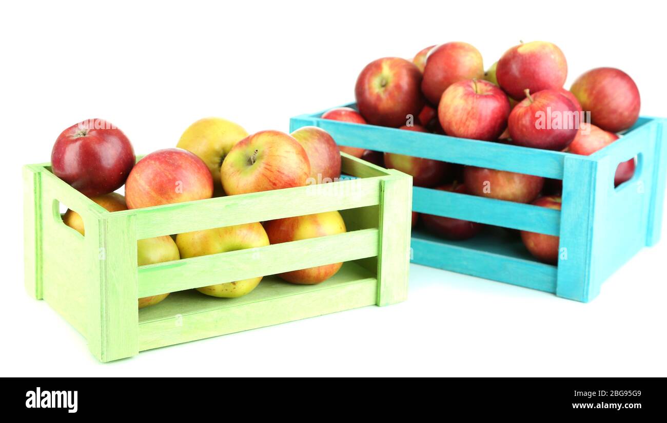 Wooden fruit boxes Cut Out Stock Images & Pictures - Alamy