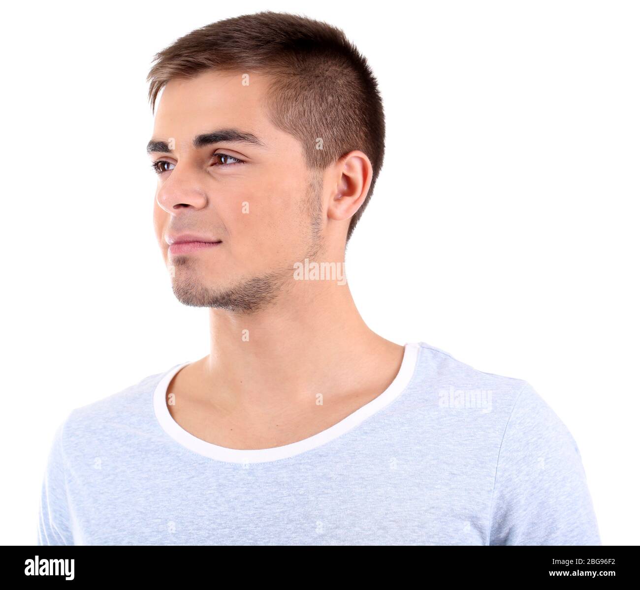 Handsome young man isolated on white Stock Photo - Alamy